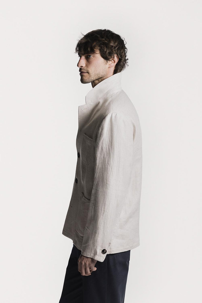 Giacca Painter  resca di lino JKPTLIHRCRS6 1 Raw 