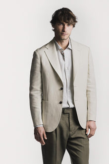 Giacca Windsor  raso di lino JKSBRLCRS6 1 Raw 