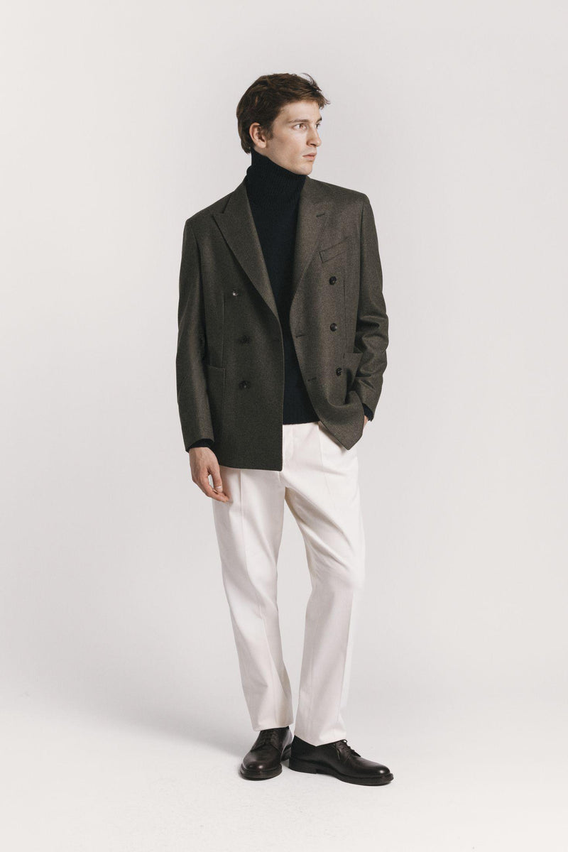 GIACCA LORD <BR/>FLANELLA DI LANA<BR/> JKDBFLGRF5 570 Raw 