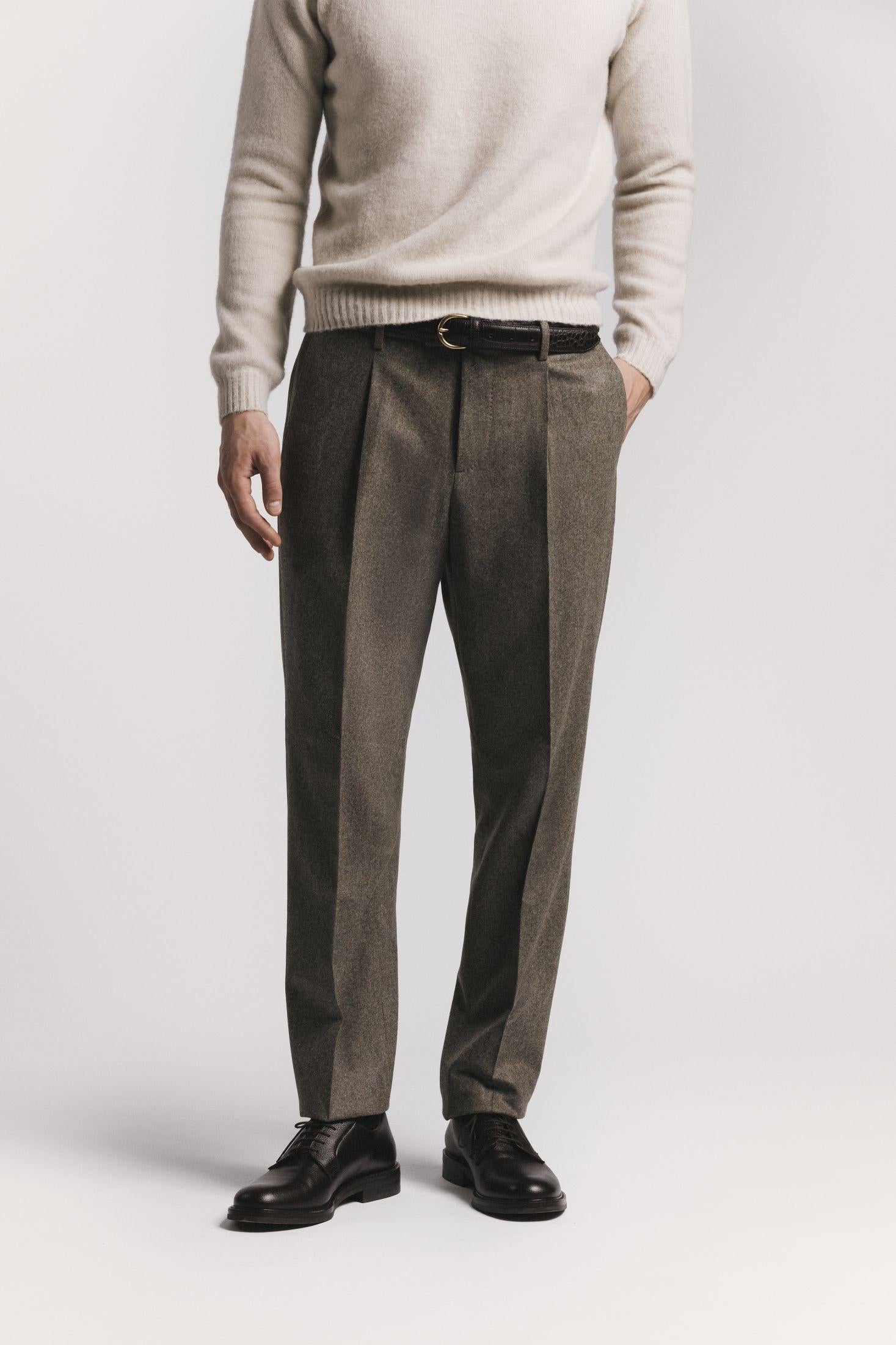 PANTALONE LAWRENCE FLANELLA DI LANA <BR/> TRPLFLBGF5 230 Raw 